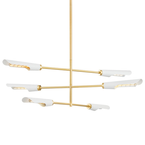 Harperrose Six Light Chandelier in Aged Brass (428|H828806-AGB/SWH)