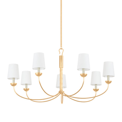 Montpelier Seven Light Chandelier in Vintage Gold Leaf (70|5307-VGL)
