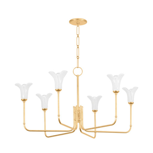 Montclair Six Light Chandelier in Vintage Gold Leaf (70|3346-VGL)