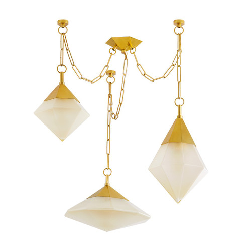 Angelique Three Light Chandelier in Vintage Polished Brass (68|383-58-VPB)