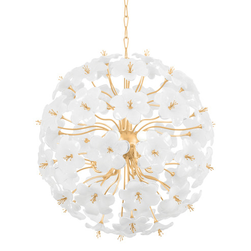 Hygea Eight Light Chandelier in Gold Leaf (68|367-33-GL)