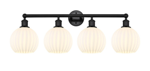 Edison Four Light Bath Vanity in Matte Black (405|616-4W-BK-G1217-8WV)