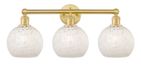 Edison Three Light Bath Vanity in Satin Gold (405|616-3W-SG-G1216-8WM)