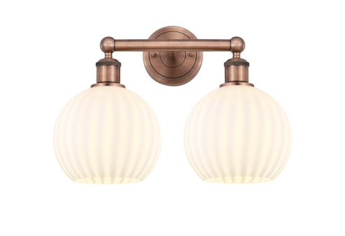 Edison Two Light Bath Vanity in Antique Copper (405|616-2W-AC-G1217-8WV)