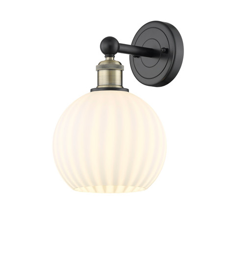 Edison One Light Wall Sconce in Black Antique Brass (405|616-1W-BAB-G1217-8WV)