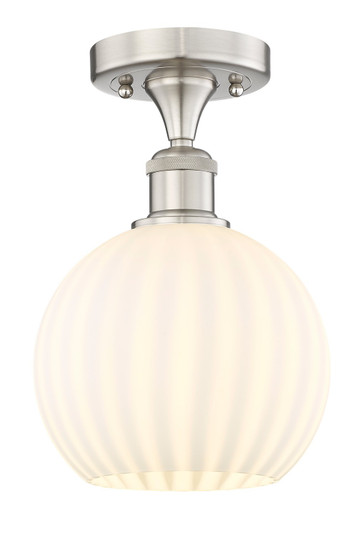 Edison One Light Semi-Flush Mount in Brushed Satin Nickel (405|616-1F-SN-G1217-8WV)