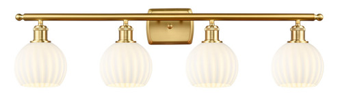 Ballston LED Bath Vanity in Satin Gold (405|516-4W-SG-G1217-6WV)