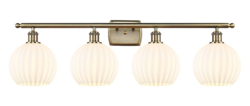 Ballston LED Bath Vanity in Antique Brass (405|516-4W-AB-G1217-8WV)