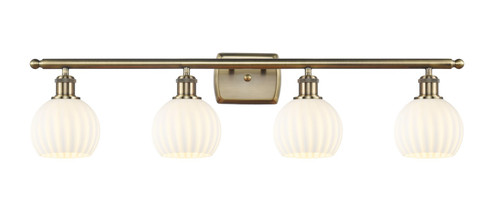 Ballston Four Light Bath Vanity in Antique Brass (405|516-4W-AB-G1217-6WV)