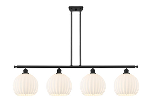 Ballston Four Light Island Pendant in Matte Black (405|516-4I-BK-G1217-10WV)
