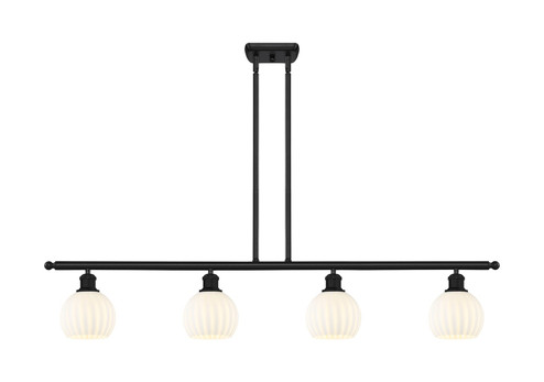 Ballston Four Light Island Pendant in Matte Black (405|516-4I-BK-G1217-6WV)