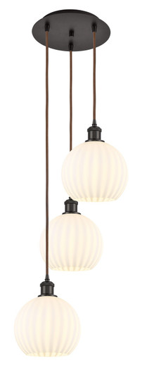 Ballston Three Light Pendant in Oil Rubbed Bronze (405|113B-3P-OB-G1217-8WV)