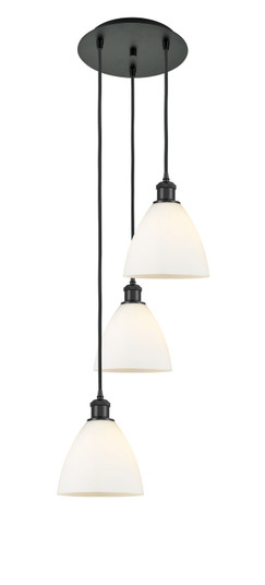 Ballston Three Light Pendant in Matte Black (405|113B-3P-BK-GBD-751)
