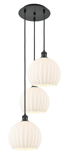 Ballston Three Light Pendant in Matte Black (405|113B-3P-BK-G1217-10WV)