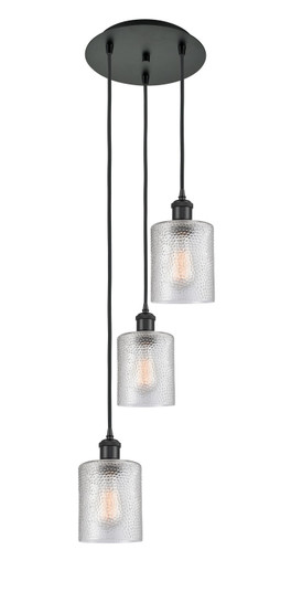 Ballston Three Light Pendant in Matte Black (405|113B-3P-BK-G112)