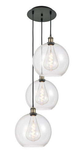 Ballston Three Light Pendant in Black Antique Brass (405|113B-3P-BAB-G122-12)