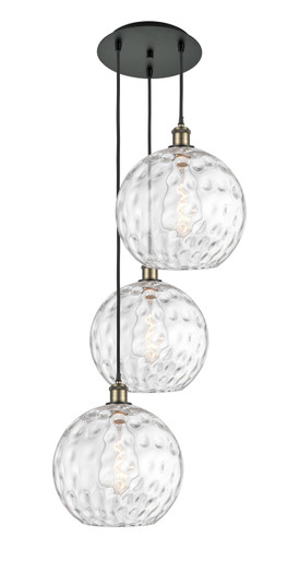 Ballston Three Light Pendant in Black Antique Brass (405|113B-3P-BAB-G1215-12)