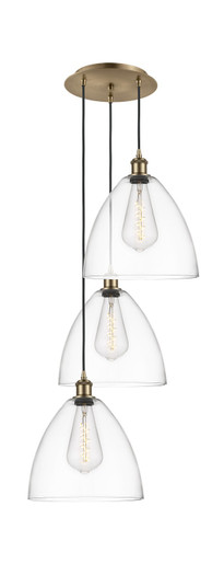 Ballston Three Light Pendant in Antique Brass (405|113B-3P-AB-GBD-122)