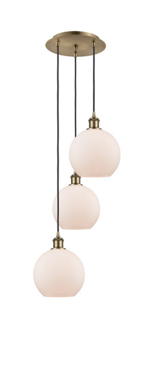 Ballston Three Light Pendant in Antique Brass (405|113B-3P-AB-G121-8)