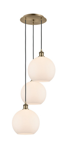 Ballston Three Light Pendant in Antique Brass (405|113B-3P-AB-G121-10)