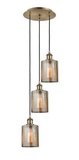 Ballston LED Pendant in Antique Brass (405|113B-3P-AB-G116)