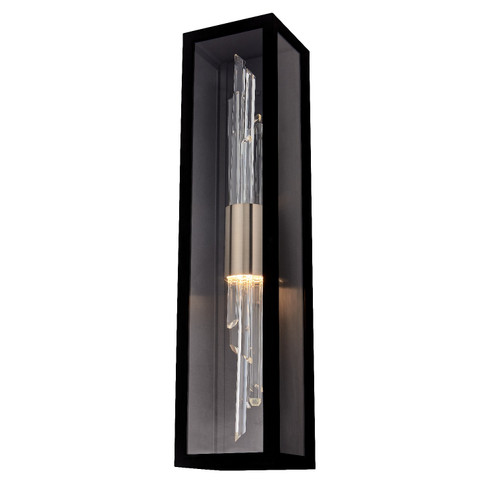 Lucca Esterno LED Outdoor Wall Sconce in Matte Black With Brushed Champagne Gold (238|090421-023-FR001)