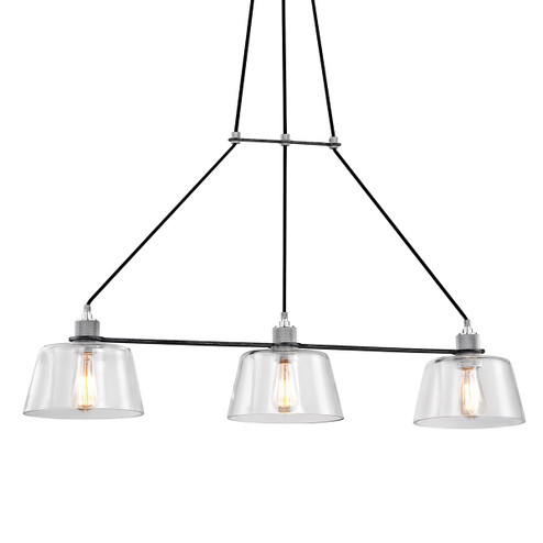 Audiophile Three Light Island Pendant in Old Silver Polished Aluminum (67|F6154-OS/PA)