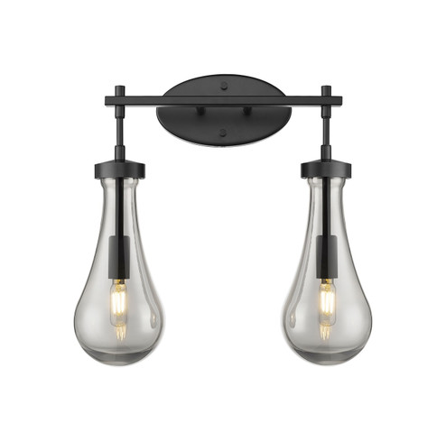 Downtown Urban Two Light Bath Vanity in Matte Black (405|451-2W-BK-G451-5SM)