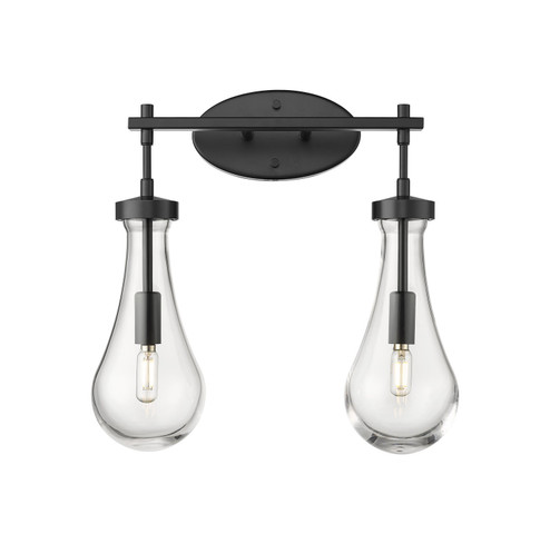 Downtown Urban Two Light Bath Vanity in Matte Black (405|451-2W-BK-G451-5CL)