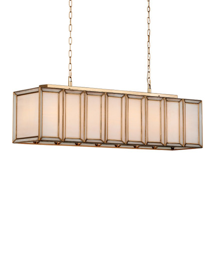 Daze Six Light Chandelier in Antique Brass/White (142|9000-1157)