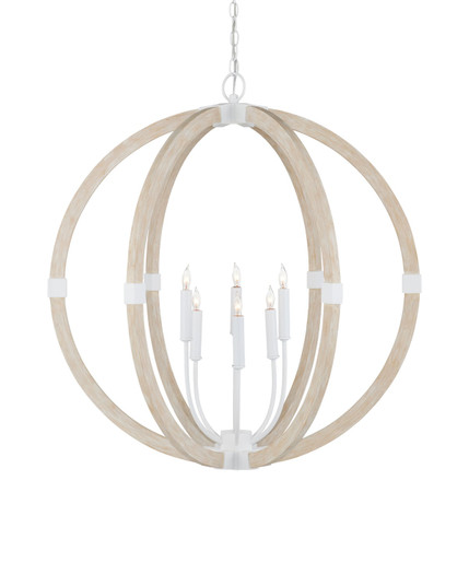Bastian Six Light Chandelier in Sugar White/Sandstone (142|9000-1131)