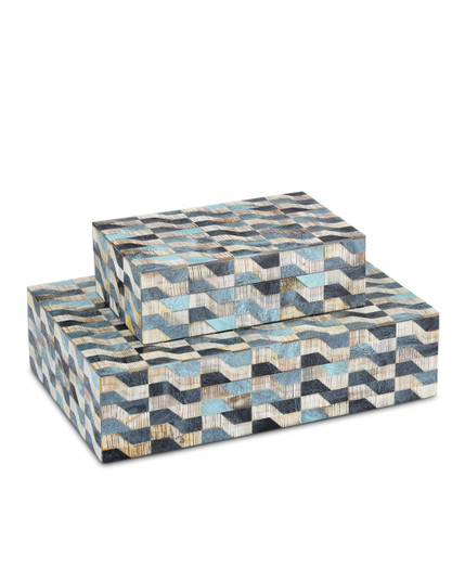 Ezra Box Set of 2 in Blue/Natural/Linen (142|1200-0763)