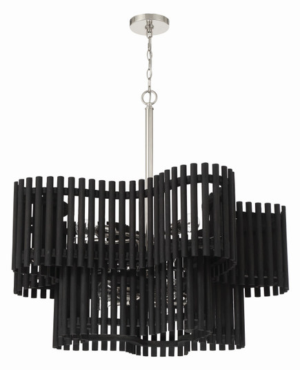 Freeform Ten Light Chandelier in Polished Nickel/Black Walnut (46|58410-PLNBWN)