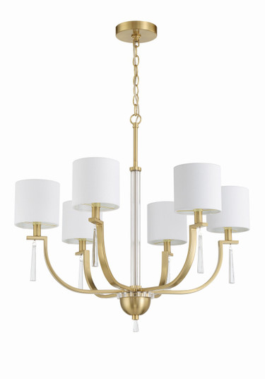 Fortuna Six Light Chandelier in Satin Brass (46|58226-SB)