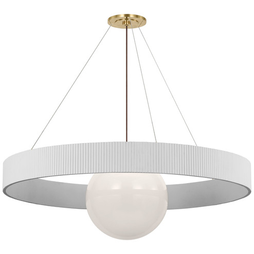 Arena LED Chandelier in Hand-Rubbed Antique Brass and White Glass (268|WS 5002HAB/WHT-WG)