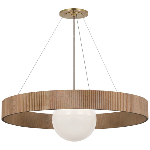 Arena LED Chandelier in Hand-Rubbed Antique Brass and White Glass (268|WS 5001HAB/NO-WG)