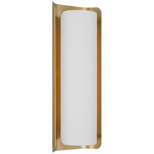 Penumbra LED Wall Sconce in Hand-Rubbed Antique Brass and White (268|WS 2074HAB/WHT)