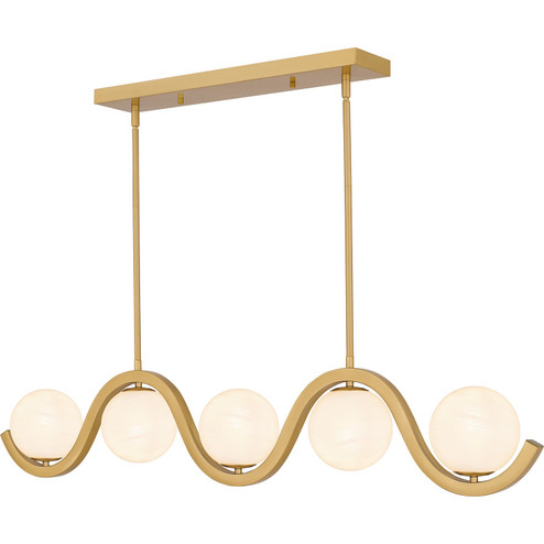 Spherical Five Light Linear Chandelier in Aged Brass (10|SRI551AB)