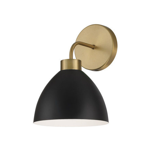 Ross One Light Wall Sconce in Aged Brass and Black (65|652011AB)