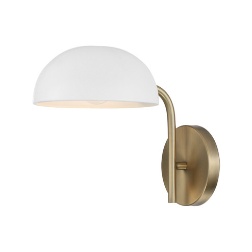 Reece One Light Wall Sconce in Aged Brass and White (65|651411AW)
