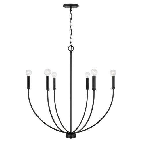 Ansley Six Light Chandelier in Matte Black (65|452161MB)