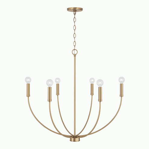 Ansley Six Light Chandelier in Aged Brass (65|452161AD)