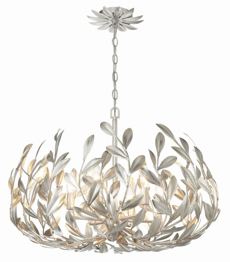 Broche Six Light Chandelier in Antique Silver (60|533-SA)