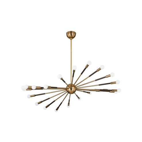 Obie 22 Light Chandelier in Patina Brass (67|F3051-PBR/BRZ)