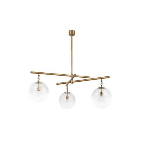 Wade Three Light Chandelier in Patina Brass (67|F1059-PBR)