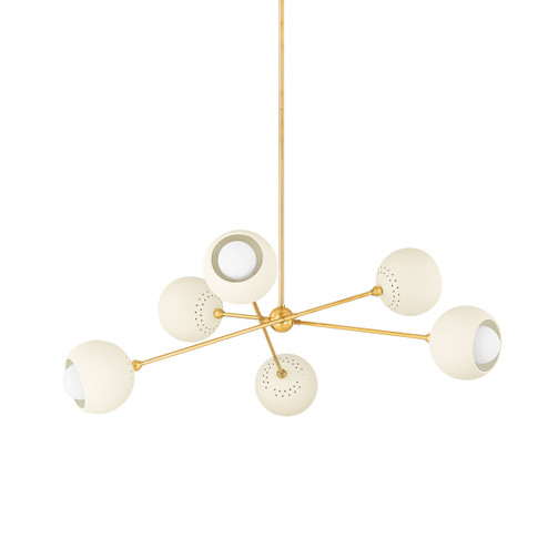 Saylor Six Light Chandelier in Aged Brass (428|H832806-AGB/SCR)