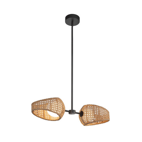 Lanai LED Pendant in Black/Opal Glass (347|PD20602-BK/OP)