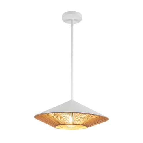 Daphne One Light Pendant in White/Brown Cotton Rope (452|PD633215WHBR)