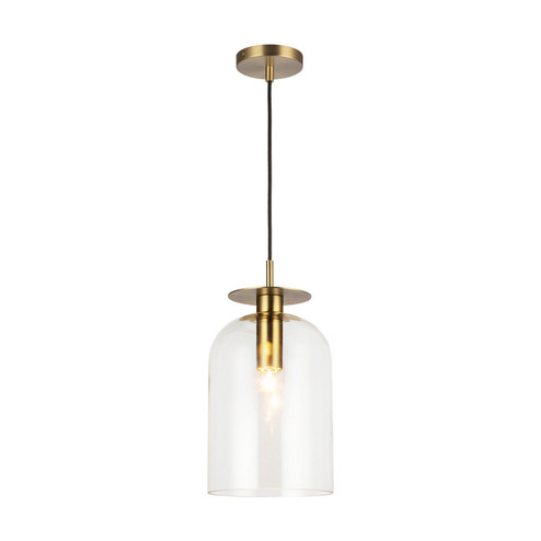 Sylvia One Light Pendant in Brushed Gold/Clear Glass (452|PD515408BGCL)