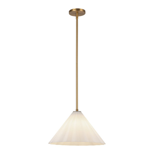 Serena One Light Pendant in Aged Gold/Opal Glass (452|PD451814AGOP)